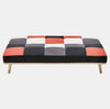 Fabric Foldable Lazy Sofa Bed, Adjustable 2-Tone Couch, Converts to Bed