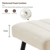 End of Bed Bench Upholstered Foot Stool Linen-Touch Ottoman Cream