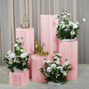 Folding Round Paper Cake Flowers Display Stand Plinth Cylinder Pedestal Wedding