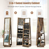 3-in-1 Jewelry Cabinet 360° Swivel Armoire Storage Unit w/Full Length Mirror