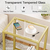 Side Table Bedside Table Tempered Glass Coffee Table 40 x 30 x 55 cm End Table