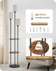 Industrial Floor Lamp with Shelves 3 Light Linen Shades Standing Lamp