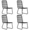 5 Piece Outdoor Dining Set Poly Rattan and Glass