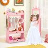 Children Jewelry Organizer Kids Jewelry Cabinet with Full-Length Mirror-Pink