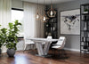 Grey White Dining Kitchen Table Extending 120 160cm V Leg Concrete 6 8 Masy