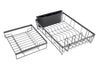 2 Tier Dish Drainer Rack with Drip Tray Cutlery Holder Plate Kitchen Sink UK