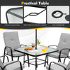6 Pieces Patio Dining Set Outdoor Furniture Set w/ 4.2cm Umbrella Hole