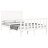 Gecheer Bed Frame with Headboard White 120x200 Solid Wood Bed Frame Q0F4