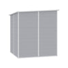 Grey Large Plastic Garden Shed Outdoor Storage Shed w/ Door and Window 181x183cm