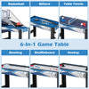 6-In-1 Combo Game Table Set Party Multi Game Table w/ Basketball & Billiards