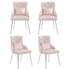 DINING CHAIRS SET OF 4 VELVET FABRIC UPHOLSTERED KITCHEN CHAIRS FOR DINING ROOM