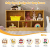 Storage Cube Wooden Bookcase 2 Tier Open Display Shelf Storage Cabinet-Beige