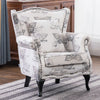 Butterfly Fabric Armchair Queen Anne Style High Back Wingback Chair Sofa Lounge