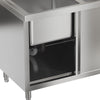 Stainless Steel Commercial Catering Table Work Bench Kitchen Double Sink Cabinet
