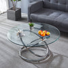 Gold Silver Coffee Table Side Table with Round Glass Top Living Room Furniture