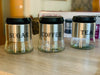 Set Of 3 Tea Coffee Sugar Canisters Jars Kitchen Storage Containers Glass Pots