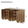 Robust 4-Door Sideboard Storage Cabinet with Adjustable Shelves, Walnut Finish
