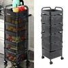 Rotating Veg Fruits Trolley Basket Rack Metal Kitchen Bathroom Storage Shelf UK