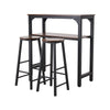 3 Space Saving Industrial Kitchen Bar Table Stool Set Breakfast Dining Chair Set