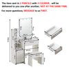 4 Drawers White Dressing Table Set Makeup Desk with Mirror Stool Shelf Storage