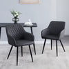 2 Dining Chairs Grey Velvet Armchairs Kitchen Dining Room Chair Diamond Seat