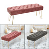 Upholstered Velvet Vintage Bench Button Tufted Dining Bench Padded Seat Chair