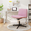 Pink Criss Cross Legged Chair Home Office Chair w/ Wide Padded Seat