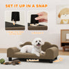 PawHut Dog Sofa Bed, Cat Sofa with Backrest, Armrest, for Small Dogs, Brown
