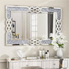 Crushed Diamond Wall Mirror 100x70cm Large Crystal Silver Sparkly Full Length