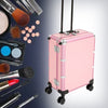Rolling Makeup Train Case Cosmetic Trolley Organizer Travel w/LED LIght & Mirror