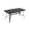 Marble Top Garden Patio Table Outdoor Furniture Metal Frame with Umbrella Hole