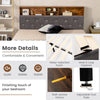 Double Size Bed Frame Upholstered Platform Bed Slat Support W/ Storage Headboard