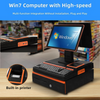 Cash Register POS System 15.6'' Touch Double Screen w/ Printer,Cash Drawer