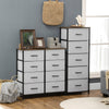 8 Drawer Fabric Chest of Drawers w/ Wooden Top for Hallway Grey