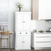 Freestanding Kitchen Pantry Cupboard Storage Cabinet with Doors White