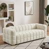 Teddy Fleece Fabric 3 Seater Sofa Loveseat Couch with 2 Pillow