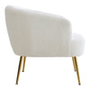 White Teddy Sherpa Upholstered Tub Accent Chair Barrel Chair Occasional Armchair