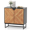 Console Cabinet Sideboard Buffet Cabinet with shelf and Metal Legs-Black