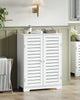 Mondeer Shutter Bathroom Storage Cabinet Floor Standing w/ 2 Adjustable Shelves