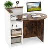 Reception Desk Front Computer Table Space Saving Corner Writing Desk Workstation