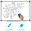 Wall Mounted Board 70 x 50 cm Dry Erase Board with 3 Dry Erase Markers-White