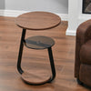 Round Glass Top End Table Living Bedroom Bed Side Sofa Coffee Table Metal Chrome