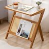 2-Tier Glass End Table Sofa Side Table Storage Shelf for Living Room Nightstand