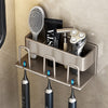 Toothbrush Holder Wall Mounted Bathroom Organizer Toothpaste Rack with 3 Cups