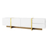 Modern TV Stand with 3-Door 2-Drawer Storage Cabinet Unit for Living Room White