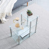 3 Tier Clear Tempered Glass Corner Sofa Table Step Side End Table Storage Shelf