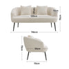 2 Seater Teddy White Sofa Small House Loveseat Couch Settee Wingback with Pillow