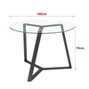 Round Glass Top Dining Table Living Room Kitchen Furniture Characteristic Frame