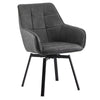 Set of 2 Faux Leather Dining Chairs Rotatable Design Restaurants Living Room