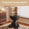 Modern Round Coffee Table Matte Finish Side Table w Storage Rack for Living Room